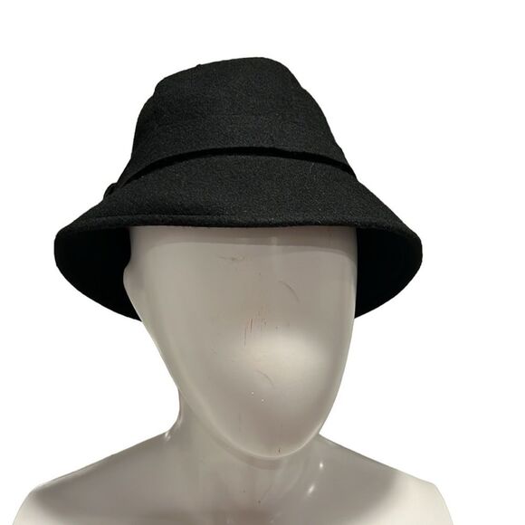 J.Crew black 100% wool bucket style hat size small/Medium - Picture 2 of 5